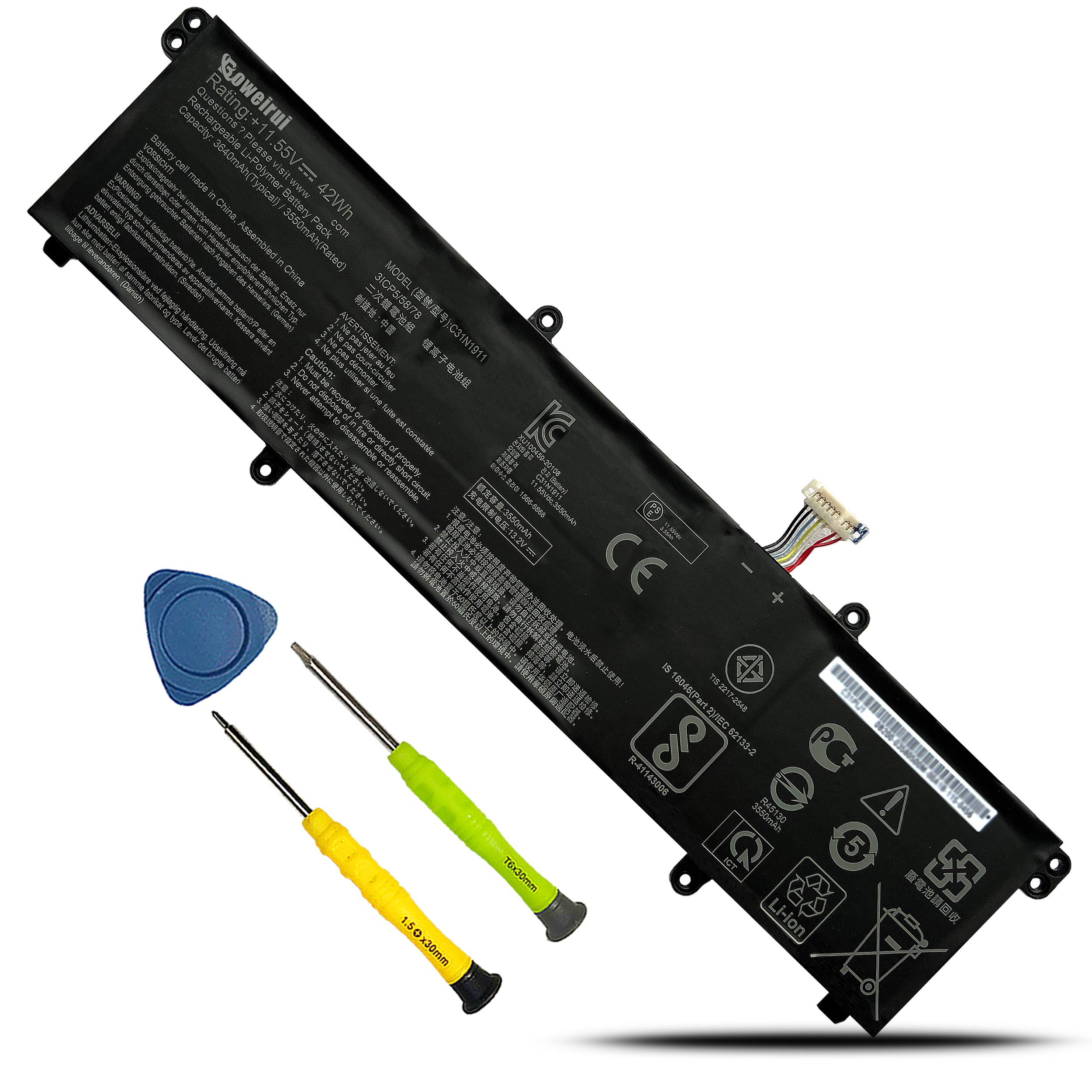 Amazon.com: BOWEIRUI C31N1911 B31N1911 Laptop Battery for Asus